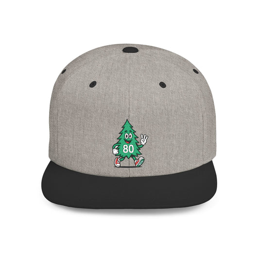 80 Tree Embroidered Snapback Hat — Heather Grey/Black