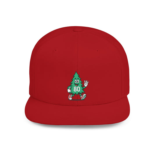 80 Tree Embroidered Snapback Hat — Red