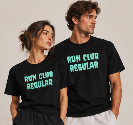 Afterglow Tee - Black by Run Club Regular in black, T-shirt product image