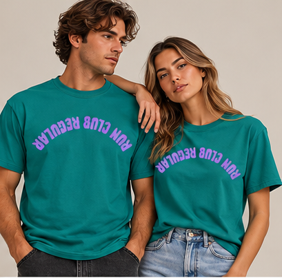 Axis Tee- Jade Dome by Run Club Regular, graphic T-shirt product photograph