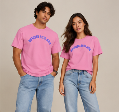 Axis T-Shirt - Azalea by Run Club Regular, graphic T-shirt product photograph