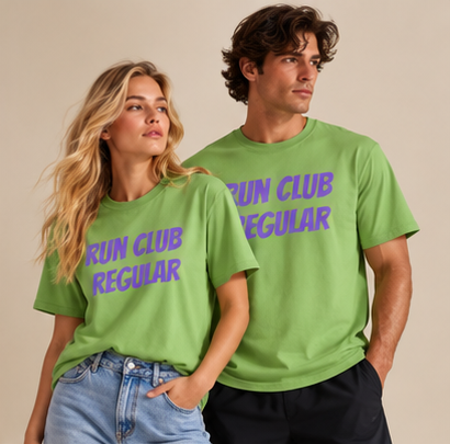 Racer Tee - Lime by Run Club Regular, graphic T-shirt product image