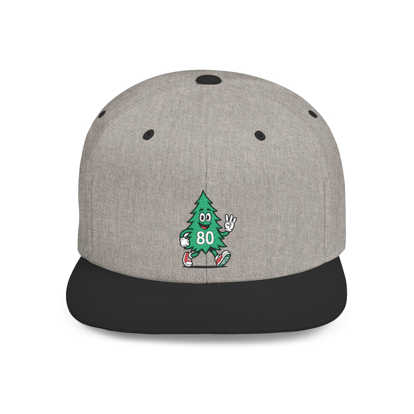 80 Tree Embroidered Snapback Hat — Red