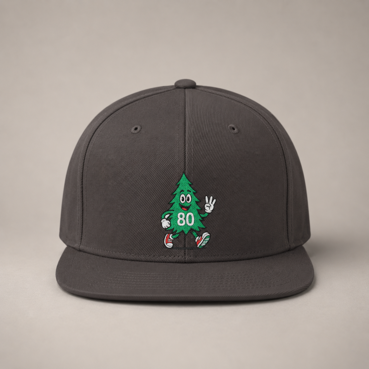 80 Tree Embroidered Snapback Hat — Dark Navy