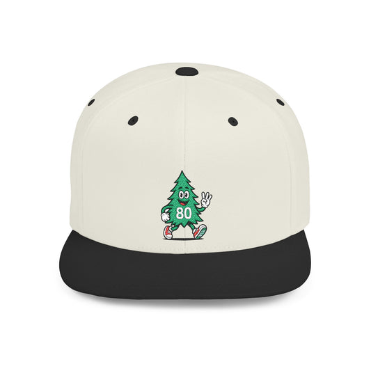 80 Tree Embroidered Snapback Hat — Natural/Black