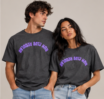 Axis Tee - Dark Heather by Run Club Regular, graphic T-shirt product photograph
