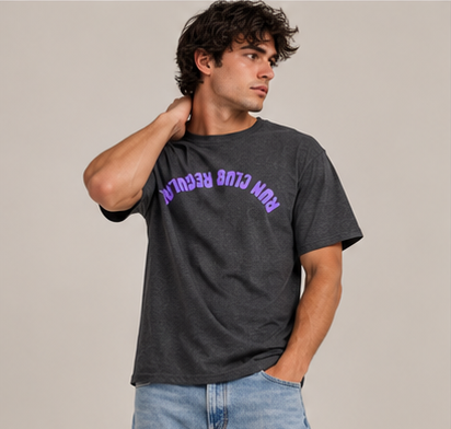 Axis Tee - Dark Heather by Run Club Regular, graphic T-shirt product photograph