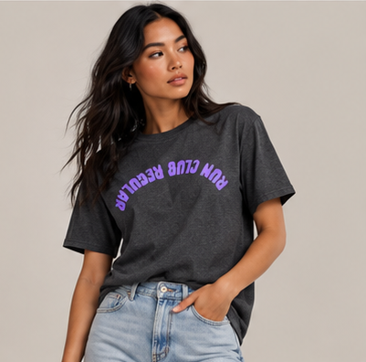 Axis Tee - Dark Heather by Run Club Regular, graphic T-shirt product photograph