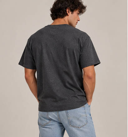 Axis Tee - Dark Heather by Run Club Regular, graphic T-shirt product photograph