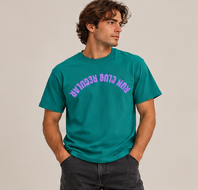 Axis Tee- Jade Dome by Run Club Regular, graphic T-shirt product photograph