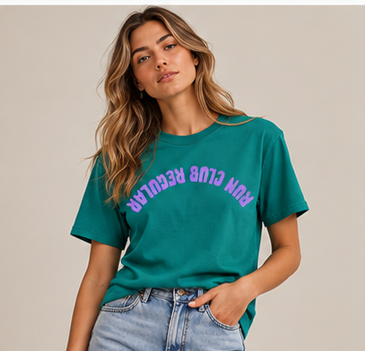 Axis Tee- Jade Dome by Run Club Regular, graphic T-shirt product photograph