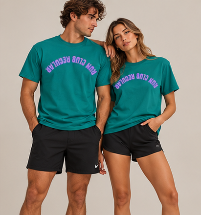 Axis Tee- Jade Dome by Run Club Regular, graphic T-shirt product photograph