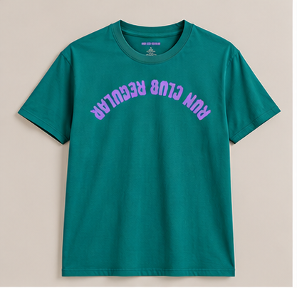 Axis Tee- Jade Dome by Run Club Regular, graphic T-shirt product photograph
