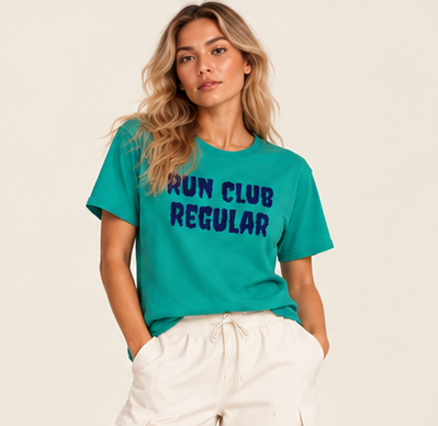 Drift Tee - Jade Dome by Run Club Regular, graphic T-shirt product photograph
