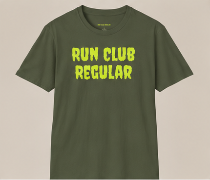 Daybreak Tee - Military Green by Run Club Regular, graphic T-shirt product image
