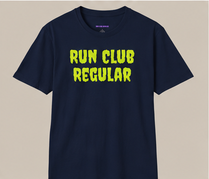 Daybreak Tee - Navy by Run Club Regular, graphic T-shirt product image