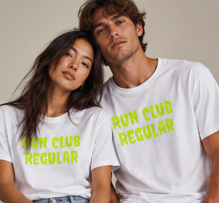 Daybreak Tee - White by Run Club Regular, graphic T-shirt product image