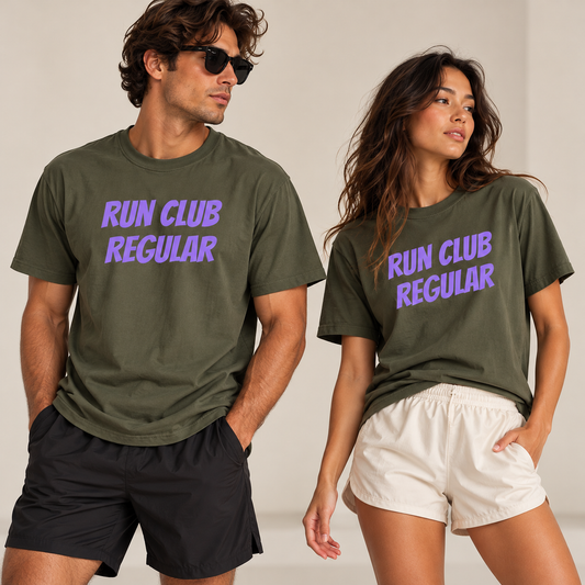 Racer Tee - Military Green by Run Club Regular, graphic T-shirt product image