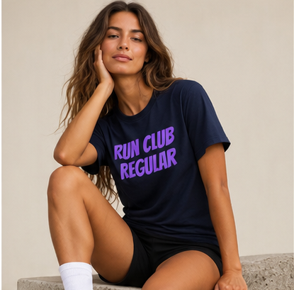 Racer Tee - Navy by Run Club Regular, graphic T-shirt product image