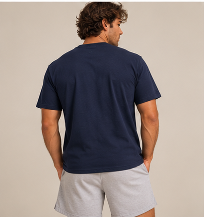 Racer Tee - Navy by Run Club Regular, graphic T-shirt product image