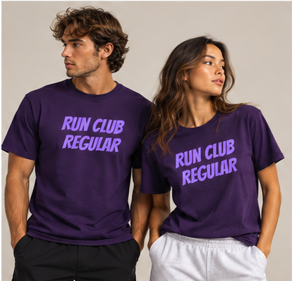 Racer T-Shirt - Purple by Run Club Regular, graphic T-shirt product image