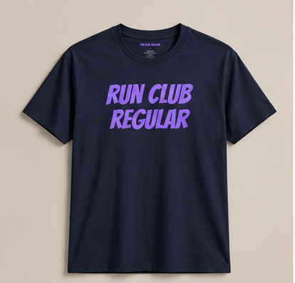 Racer Tee - Navy by Run Club Regular, graphic T-shirt product image