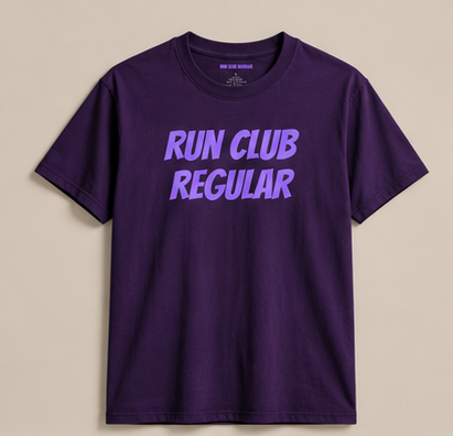 Racer Tee - Maroon by Run Club Regular, graphic T-shirt product photograph