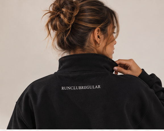 The Off Duty Quarter-Zip — Black by Run Club Regular, quarter-zip product image