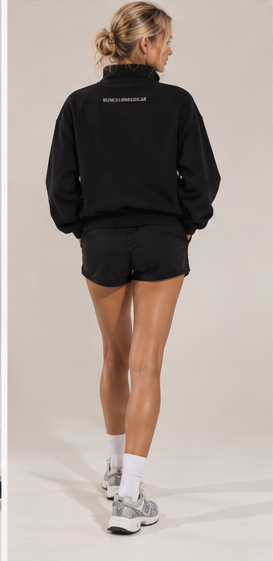 The Off Duty Quarter-Zip — Black by Run Club Regular, quarter-zip product image
