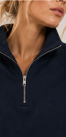 The Off Duty Quarter-Zip — Navy by Run Club Regular, quarter-zip product image