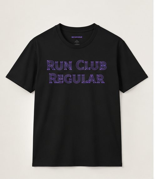 Pillar T-Shirt - Black by Run Club Regular, graphic T-shirt product image