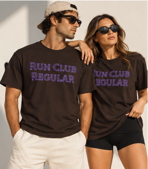 The Pillar Tee - Chocolate Brown by Run Club Regular, graphic T-shirt product image