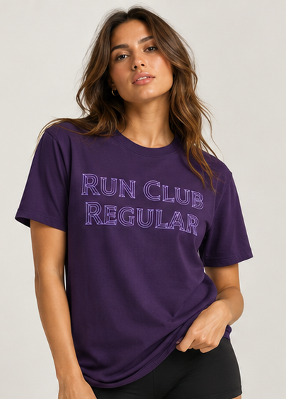 The Pillar Tee - Purple by Run Club Regular, graphic T-shirt product image