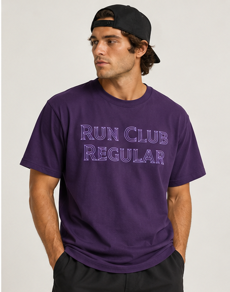 The Pillar Tee - Purple by Run Club Regular, graphic T-shirt product image