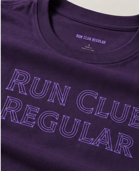 The Pillar Tee - Purple by Run Club Regular, graphic T-shirt product image