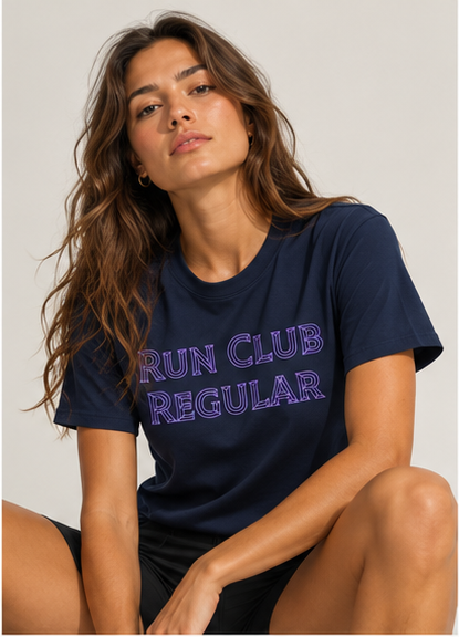 The Pillar Tee - Navy by Run Club Regular, graphic T-shirt product image