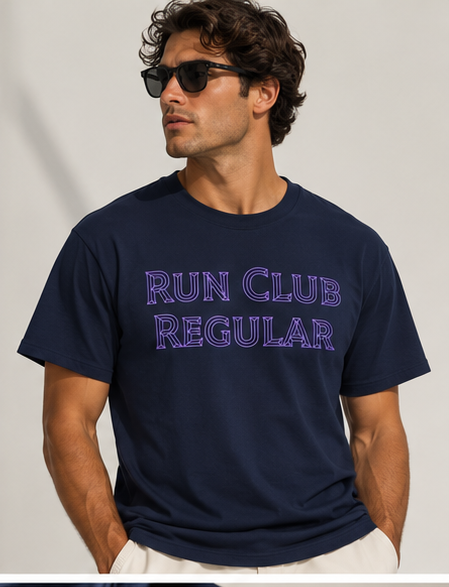 The Pillar Tee - Navy by Run Club Regular, graphic T-shirt product image