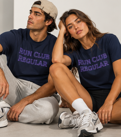 The Pillar Tee - Navy by Run Club Regular, graphic T-shirt product image