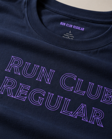 The Pillar Tee - Navy by Run Club Regular, graphic T-shirt product image