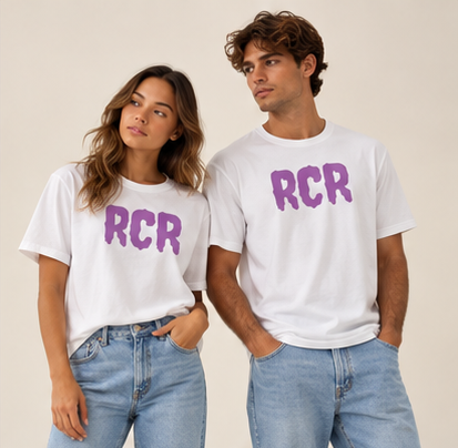 RCR Tee by Run Club Regular in white, graphic T-shirt product image