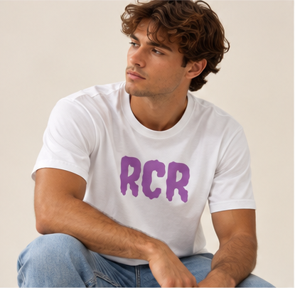 RCR Tee by Run Club Regular in white, graphic T-shirt product image