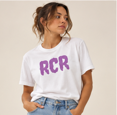 RCR Tee by Run Club Regular in white, graphic T-shirt product image