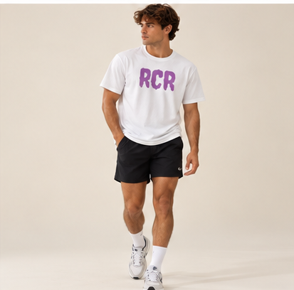 RCR Tee by Run Club Regular in white, graphic T-shirt product image