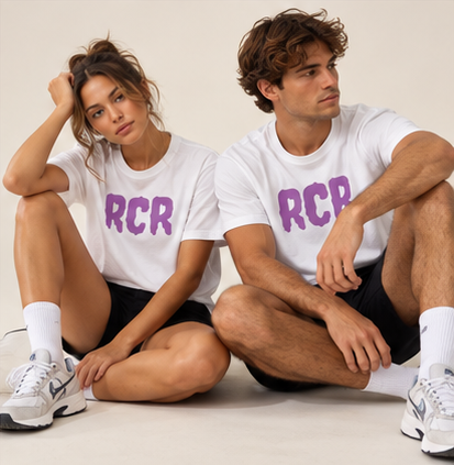 RCR Tee by Run Club Regular in white, graphic T-shirt product image