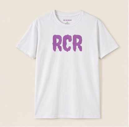 RCR Tee by Run Club Regular in white, graphic T-shirt product image