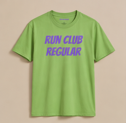 Racer Tee - Lime by Run Club Regular, graphic T-shirt product image