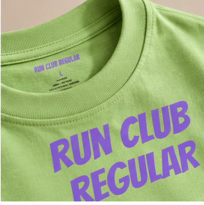 Racer Tee - Lime by Run Club Regular, graphic T-shirt product image