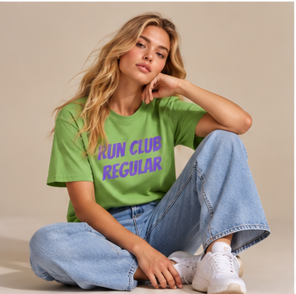 Racer Tee - Lime by Run Club Regular, graphic T-shirt product image