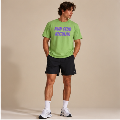 Racer Tee - Lime by Run Club Regular, graphic T-shirt product image