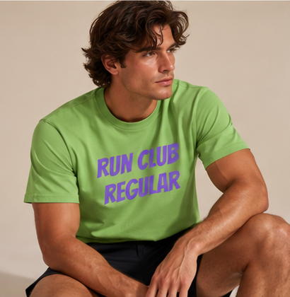 Racer Tee - Lime by Run Club Regular, graphic T-shirt product image